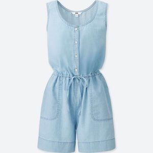 Uniqlo sleeveless denim romper